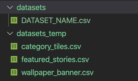 Moving all other dataset to a temp directory
