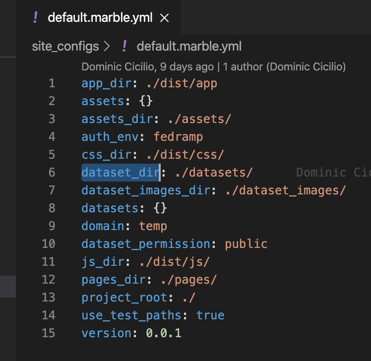 Default Marble config