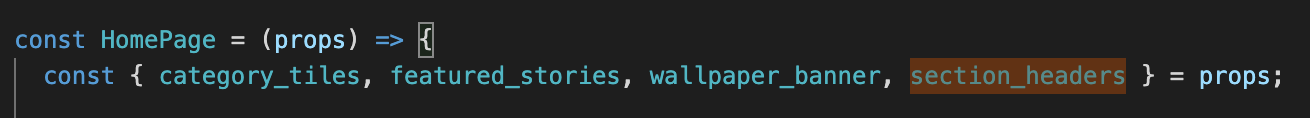 section_header props example