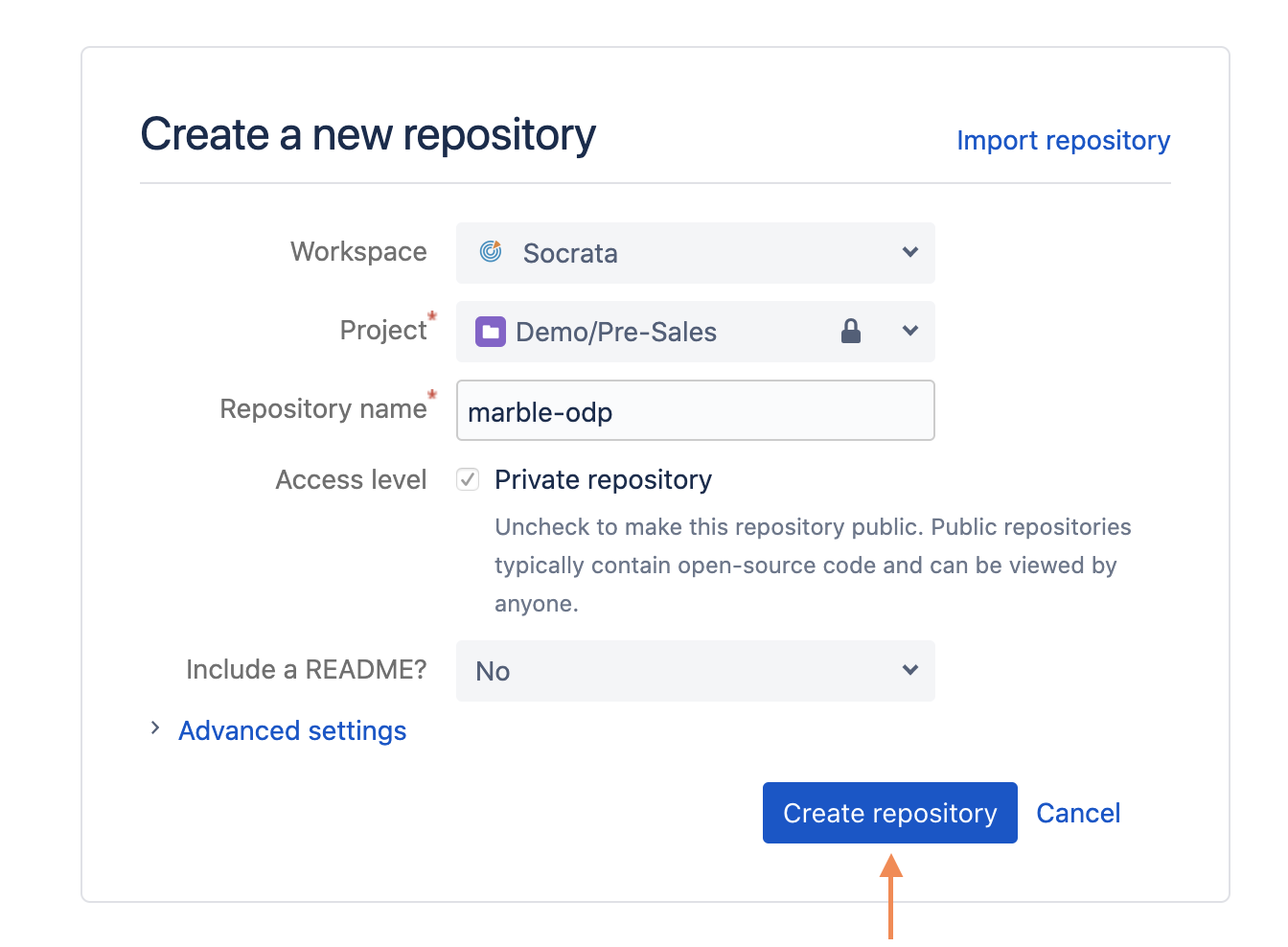 Finishing the repository form