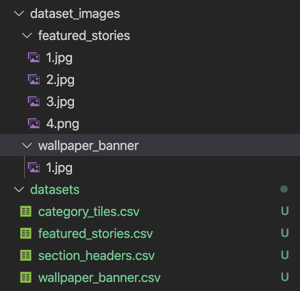 Dataset images and datasets after running marble reverse-populate