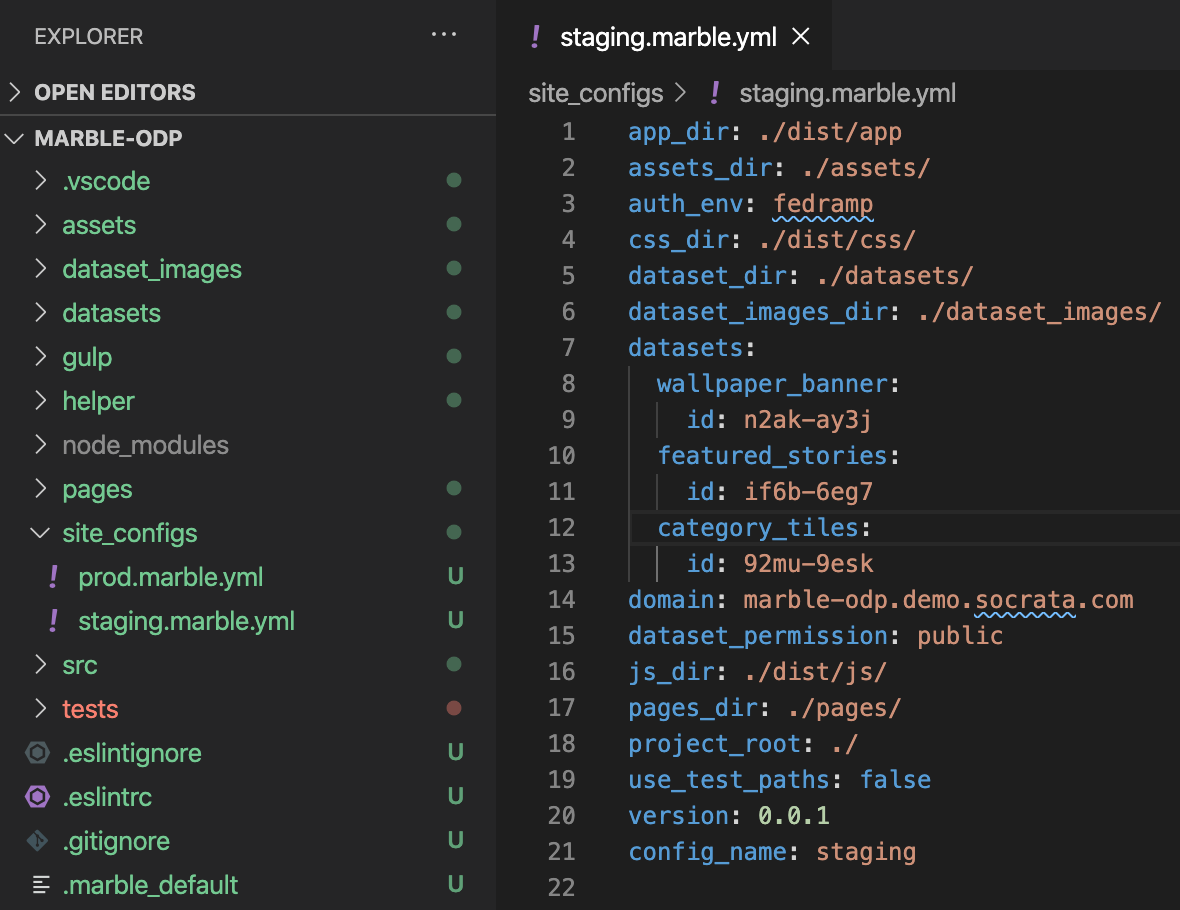marble project datasets